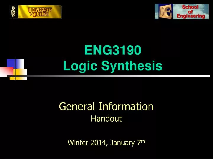 eng3190 logic synthesis n.