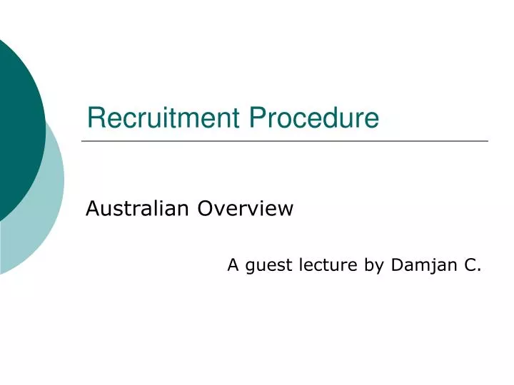 recruitment procedure n.