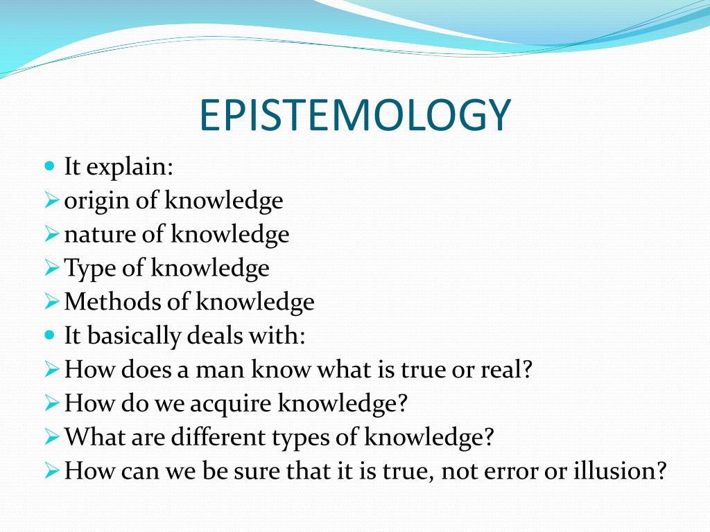 research work on epistemology
