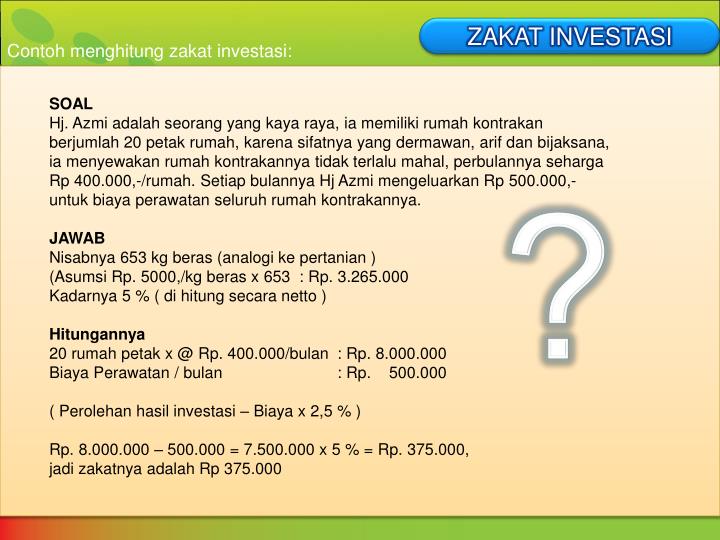 Contoh soal dan jawaban tentang zakat