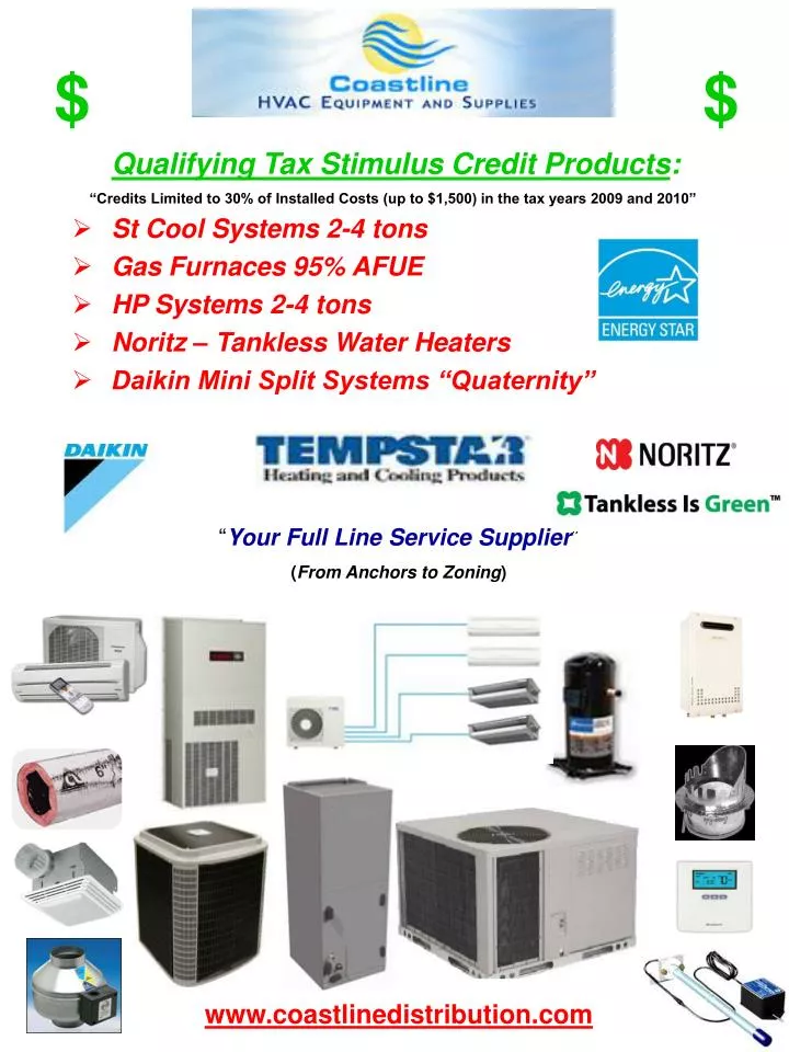 PPT Qualifying Tax Stimulus Credit Products St Cool Systems 24