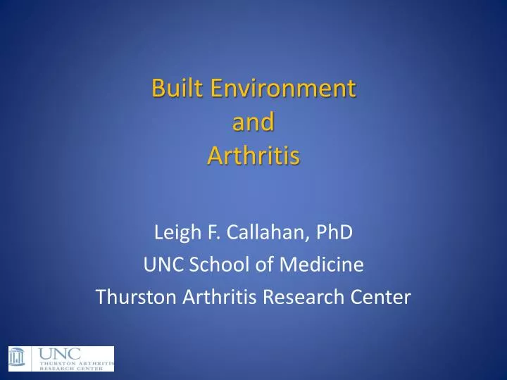 built environment and arthritis n.