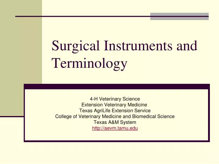 surgical instruments and terminology n.