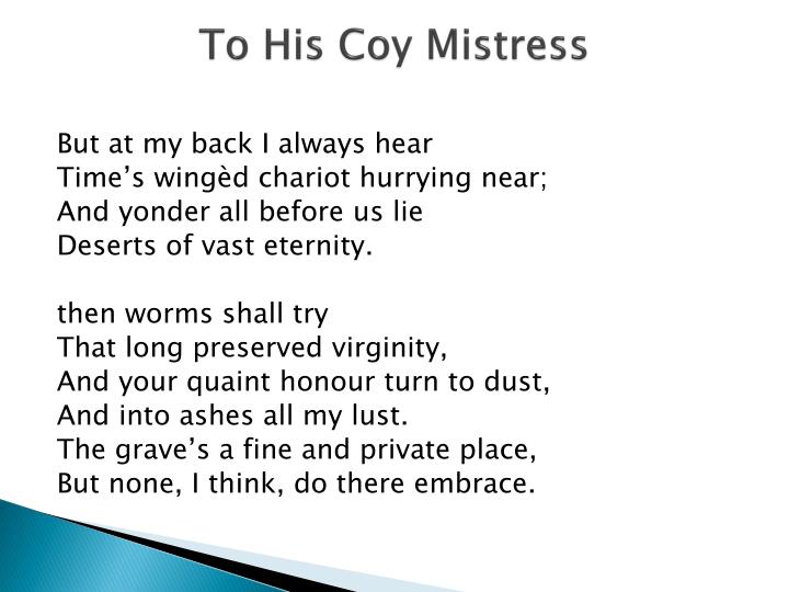 to his coy mistress annotated to his coy mistress annotated