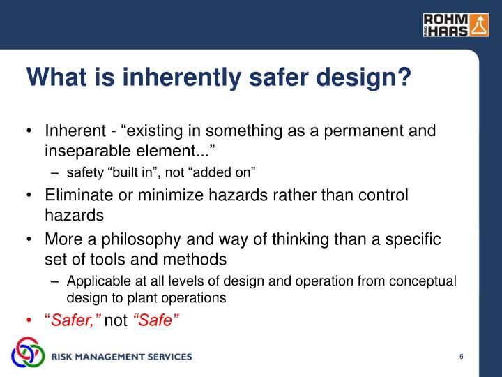 Ppt Introduction To Inherently Safer Concepts Powerpoint