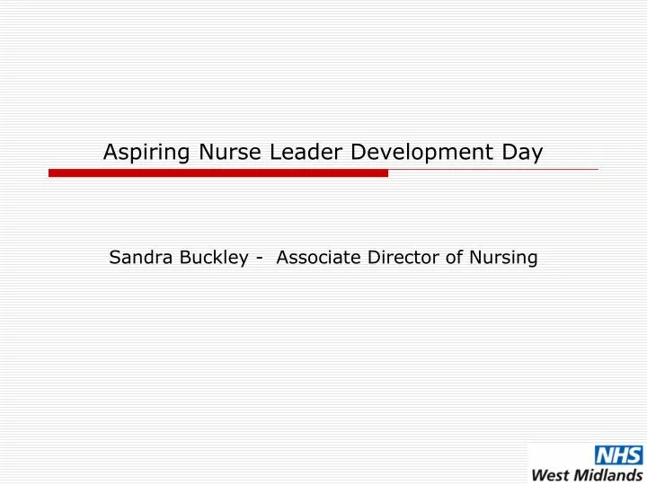 PPT Aspiring Nurse Leader Development Day PowerPoint Presentation