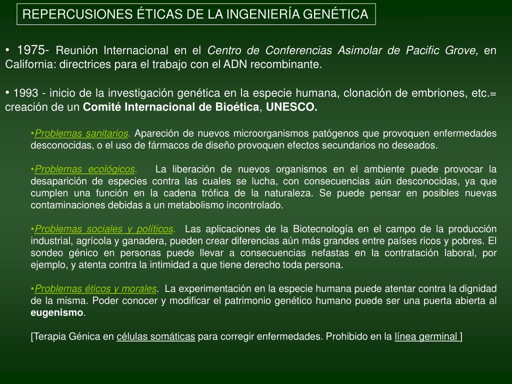 Ppt La Ingenieria Genetica Y Sus Aplicaciones Powerpoint