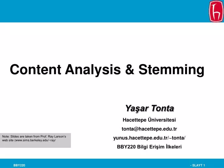 content analysis stemming n.