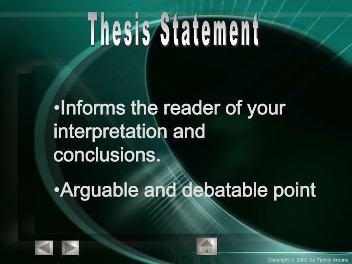 thesis arguable point thesis arguable point