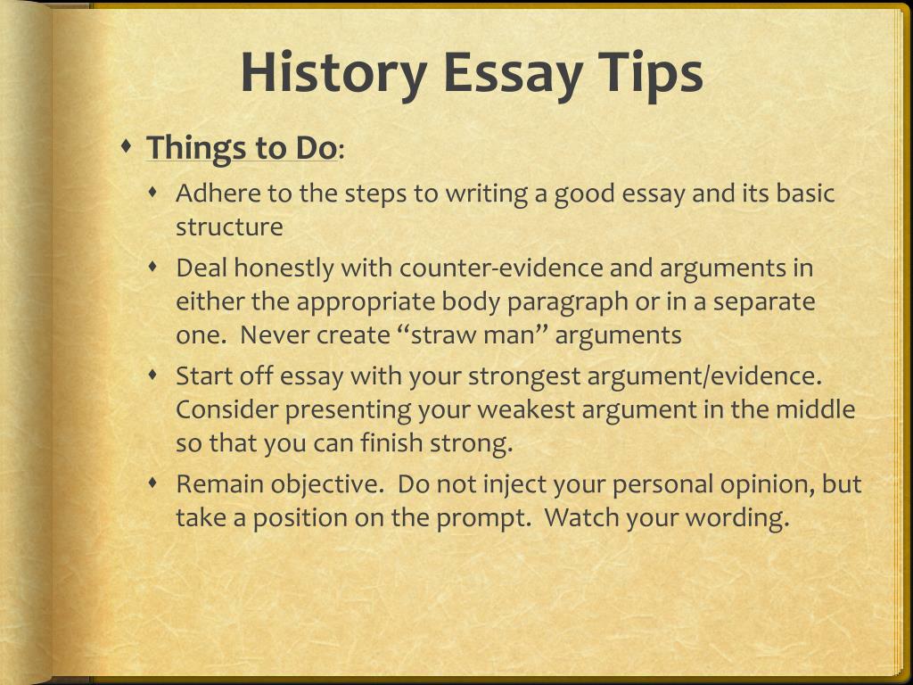 history essay tips