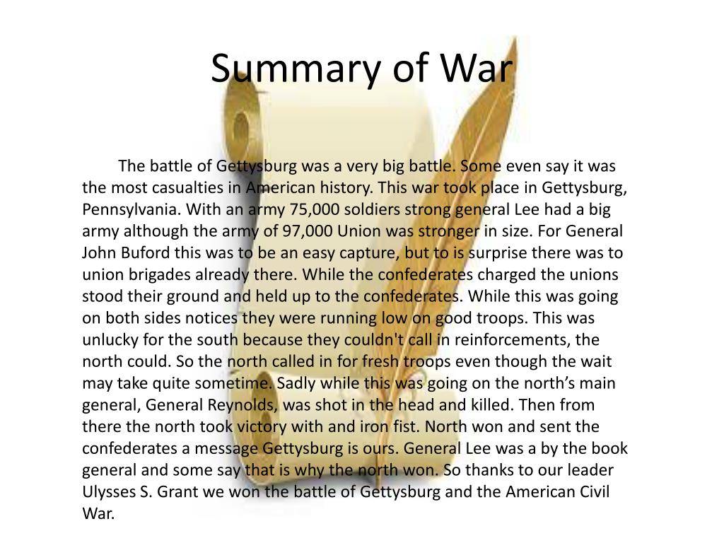 thesis statement on battle of gettysburg