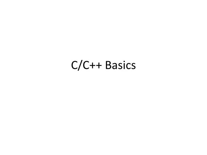 c c basics n.
