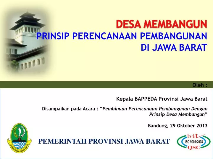Ppt Pemerintah Provinsi Jawa Barat Powerpoint Presentation