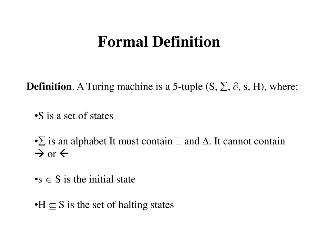 in formal presentation definition