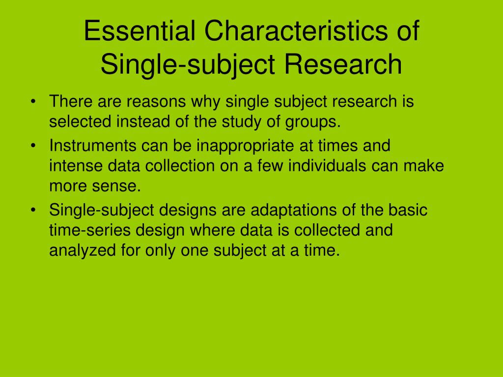 single subject research definition