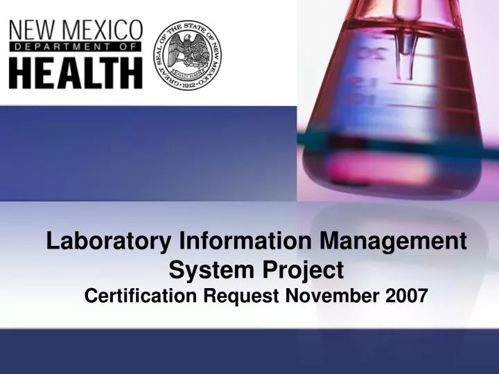 PPT Laboratory Information Management System Project Certification