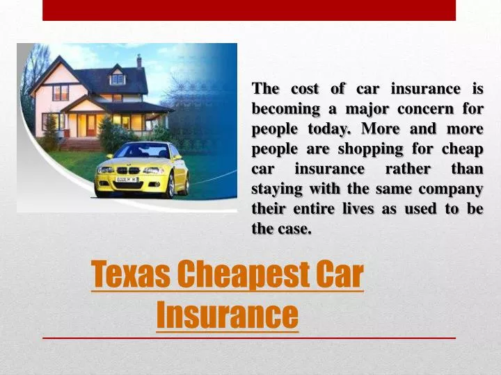PPT Texas Cheapest Car Insurance PowerPoint Presentation, free download ID3863638
