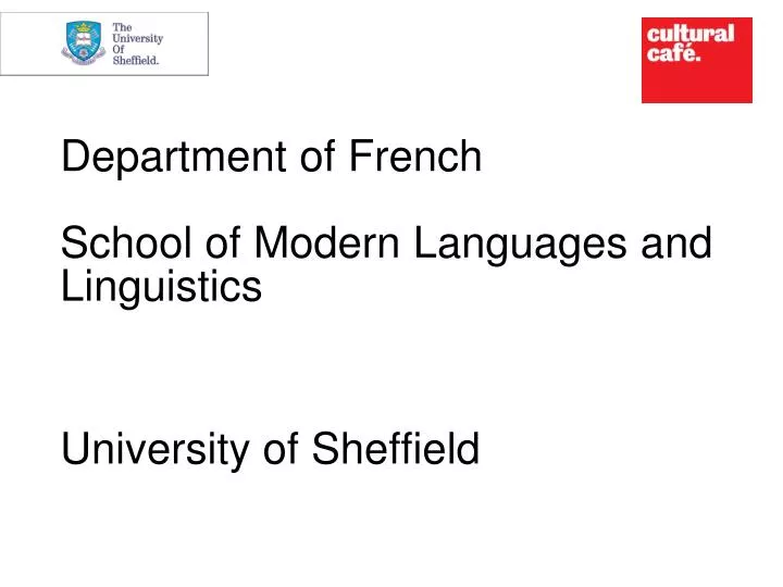 department of french school of modern languages and linguistics n.