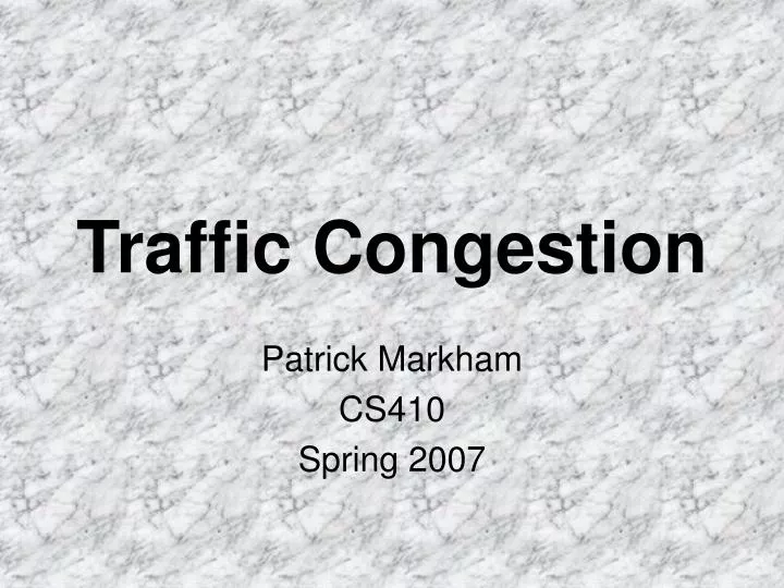 PPT - Traffic Congestion PowerPoint Presentation, free download - ID ...