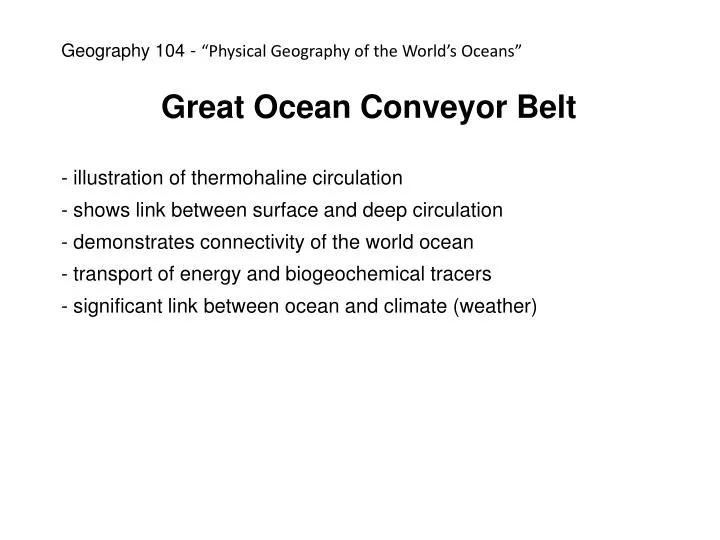 PPT Great Ocean Conveyor Belt illustration of thermohaline