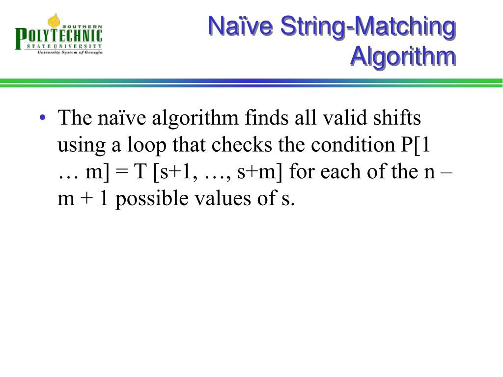 na ve string matching algorithm.