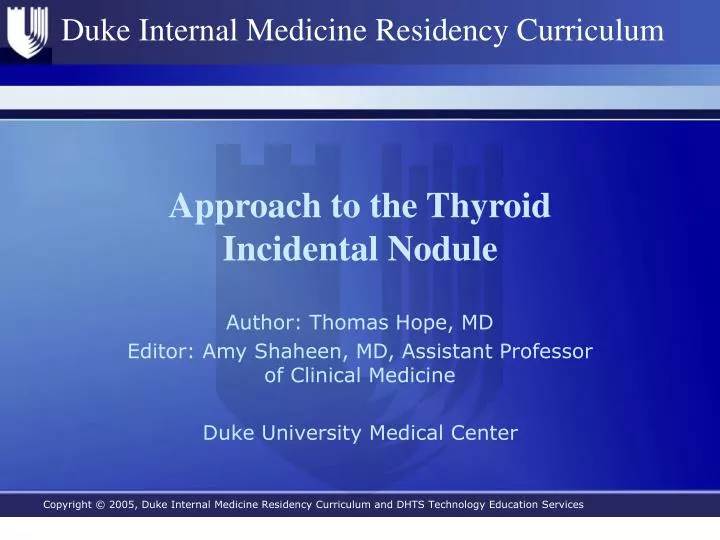 Ppt Approach To The Thyroid Incidental Nodule Powerpoint Presentation