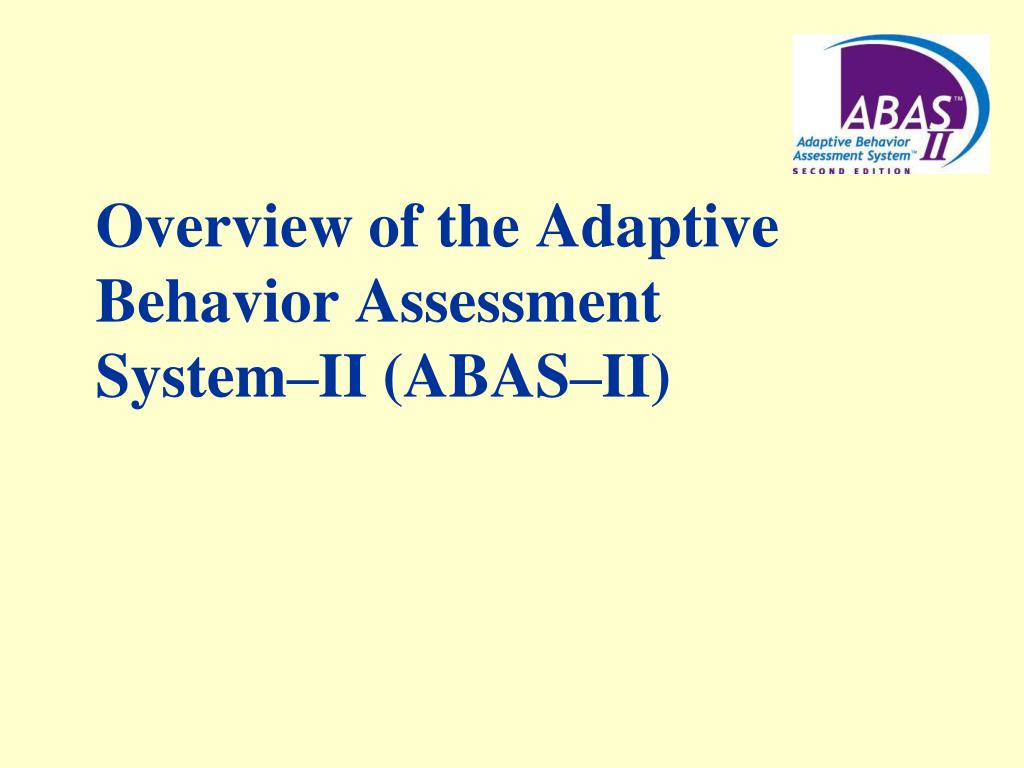 PPT - Adaptive Behavior and Skills: Professional Standards, Assessment ...