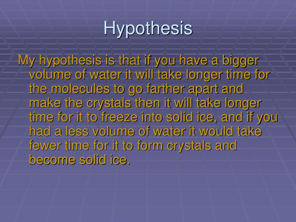 hypothesis on drinking water