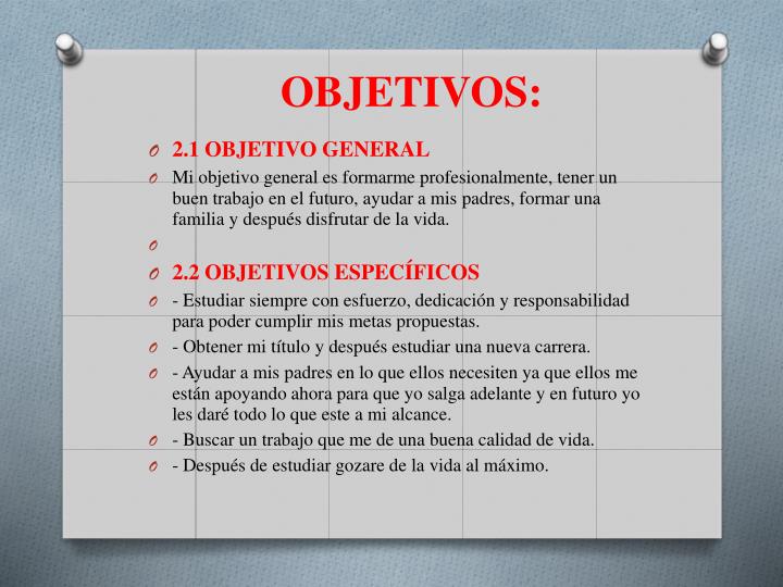 Ejemplos De Objetivos Especificos De Un Proyecto De Vida Ejemplo