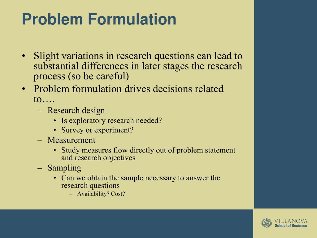in research what is problem formulation