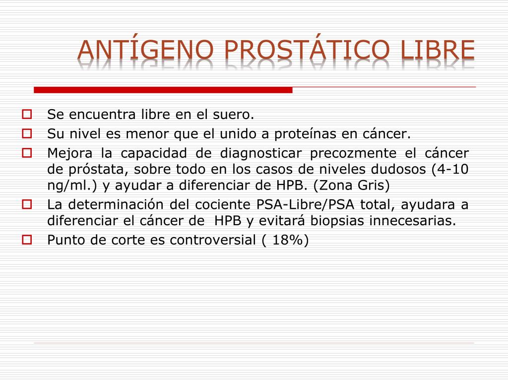 antigeno prostatico y psa libre