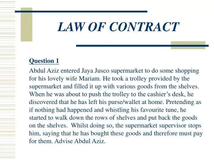 presentation on law of contract