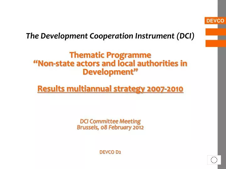 PPT The Development Cooperation Instrument (DCI) Thematic Programme
