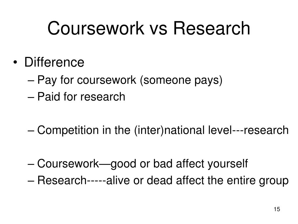 research vs coursework