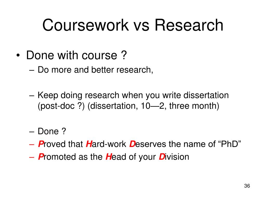 coursework vs dissertation