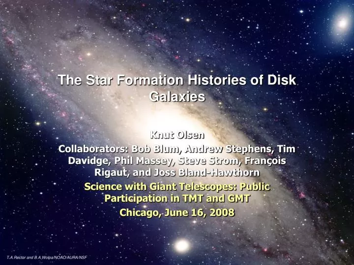 PPT - The Star Formation Histories Of Disk Galaxies PowerPoint ...