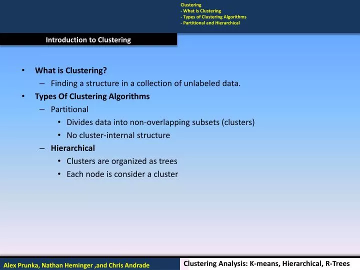 PPT Introduction To Clustering PowerPoint Presentation Free Download 