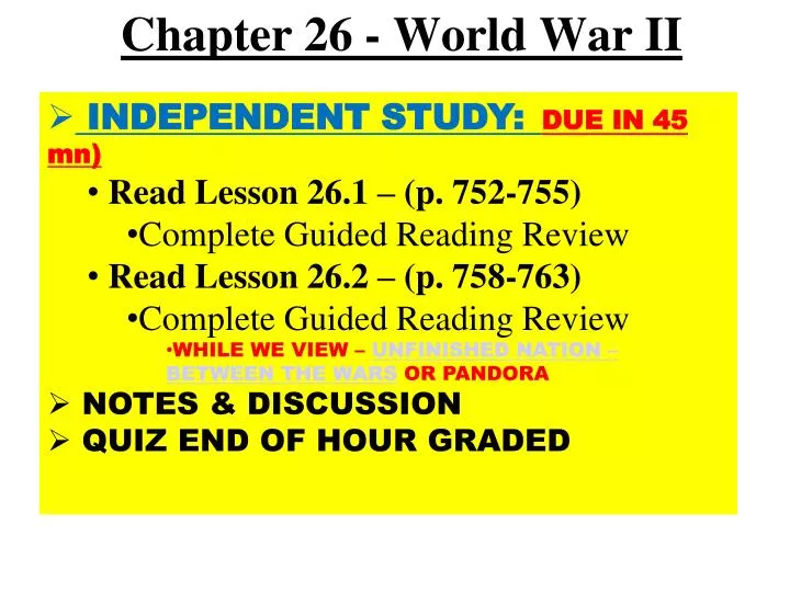 chapter 26 world war ii n.