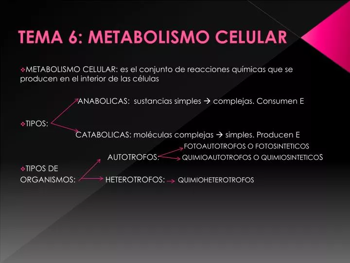 PPT - TEMA 6: METABOLISMO CELULAR PowerPoint Presentation, Free ...