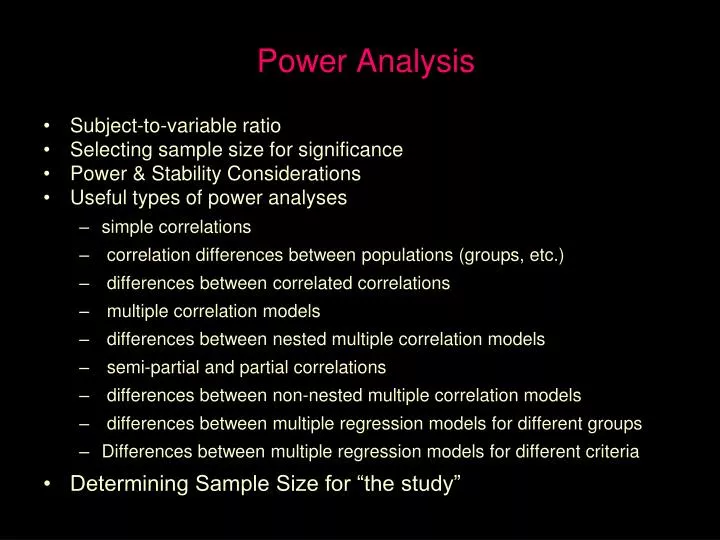 sample size power analysis sample size power analysis