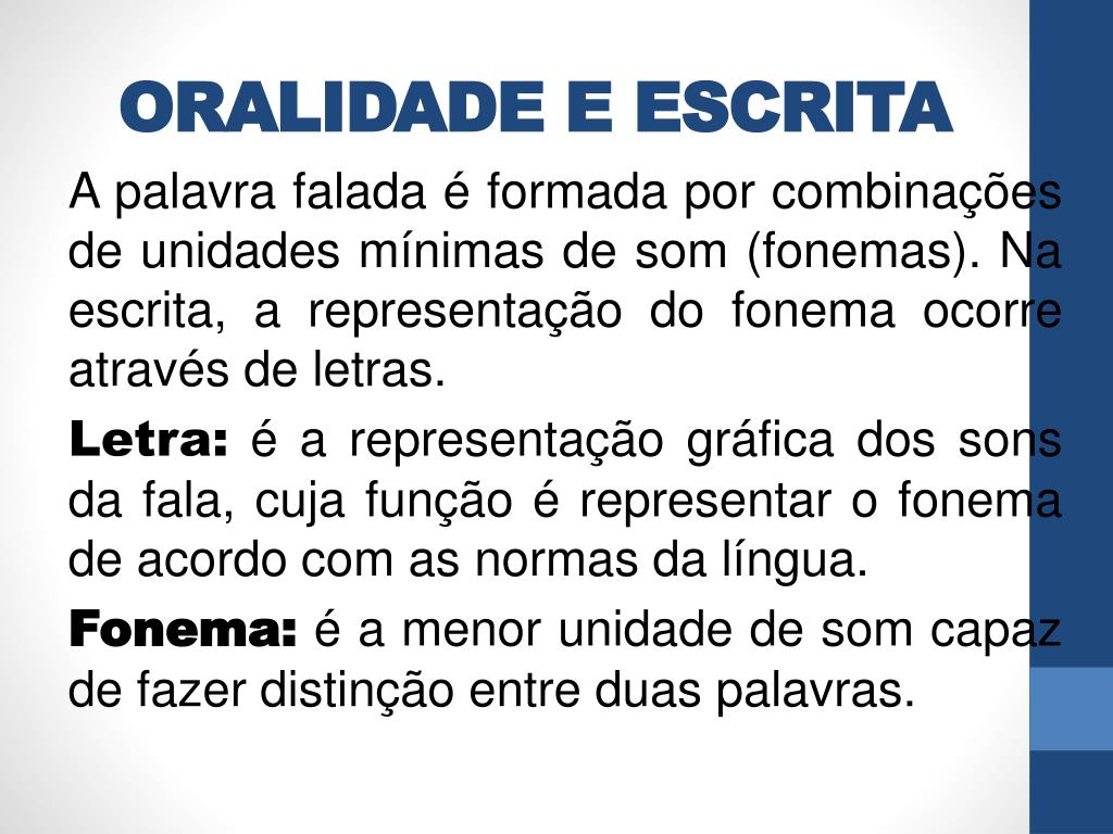 Leitura, escrita e oralidade - Comunicação e Linguagem