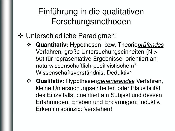 PPT - Einführung In Die Qualitativen Forschungsmethoden PowerPoint ...