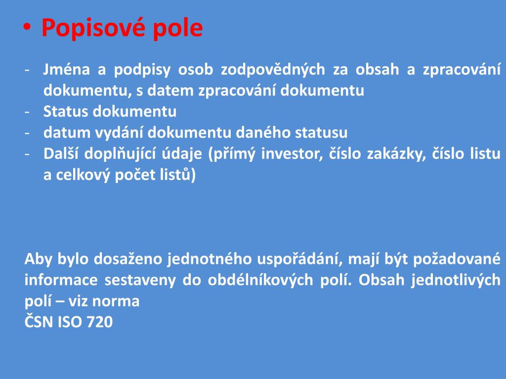 PPT - Popisové pole PowerPoint Presentation, free download - ID:3871895