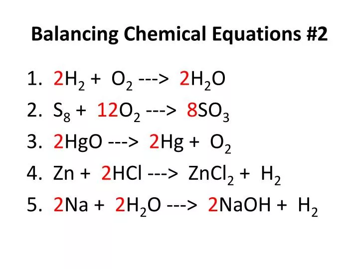 PPT Balancing Chemical Equations 2 PowerPoint Presentation Free 