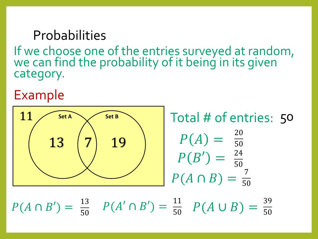 PPT Conditional Probability in Venn Diagrams PowerPoint Presentation