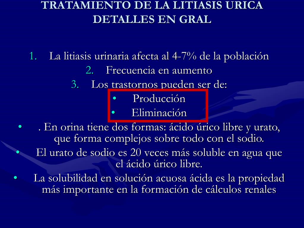 PPT - TRATAMIENTO DE LA LITIASIS URICA PowerPoint Presentation, free  download - ID:3872460