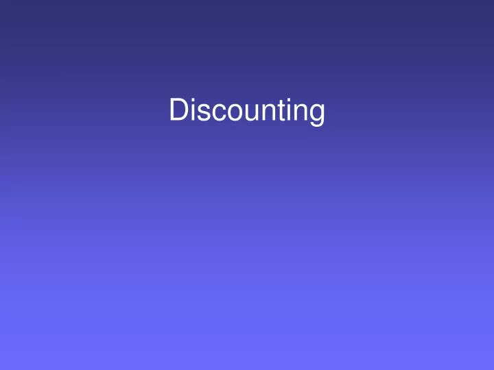 discounting n.