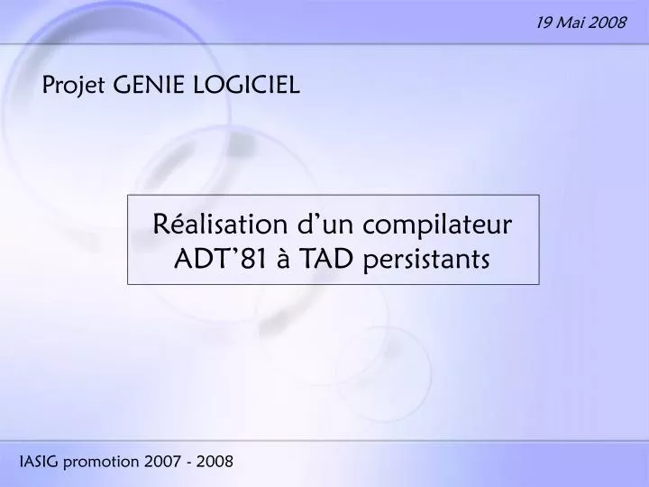 PPT  Projet GENIE LOGICIEL PowerPoint Presentation, free download  ID