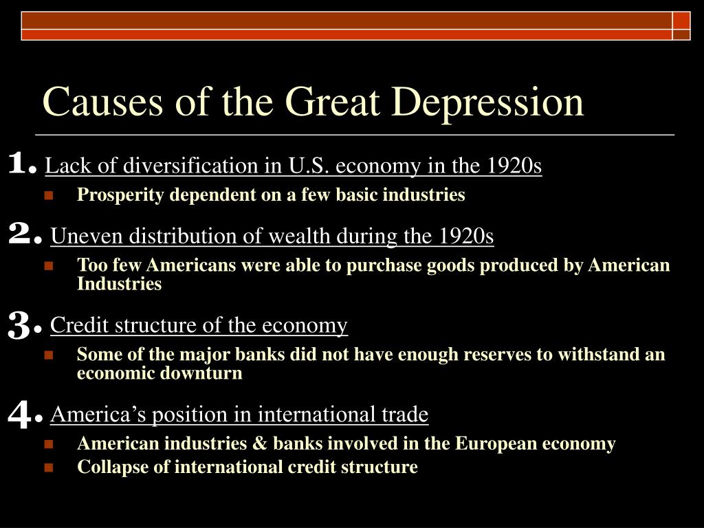 what caused the great depression thesis statement