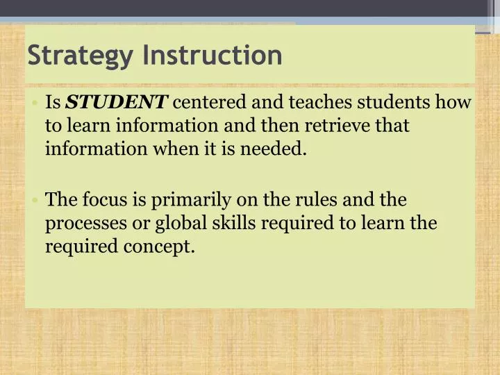 strategy instruction n.